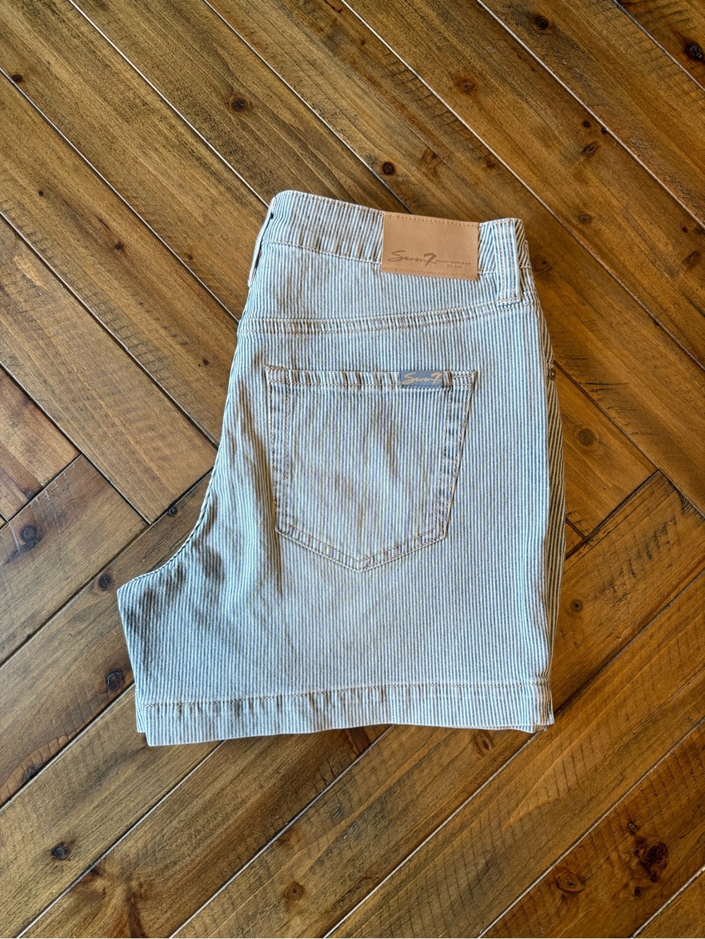 NWOT Seven7 Striped Jean Shorts